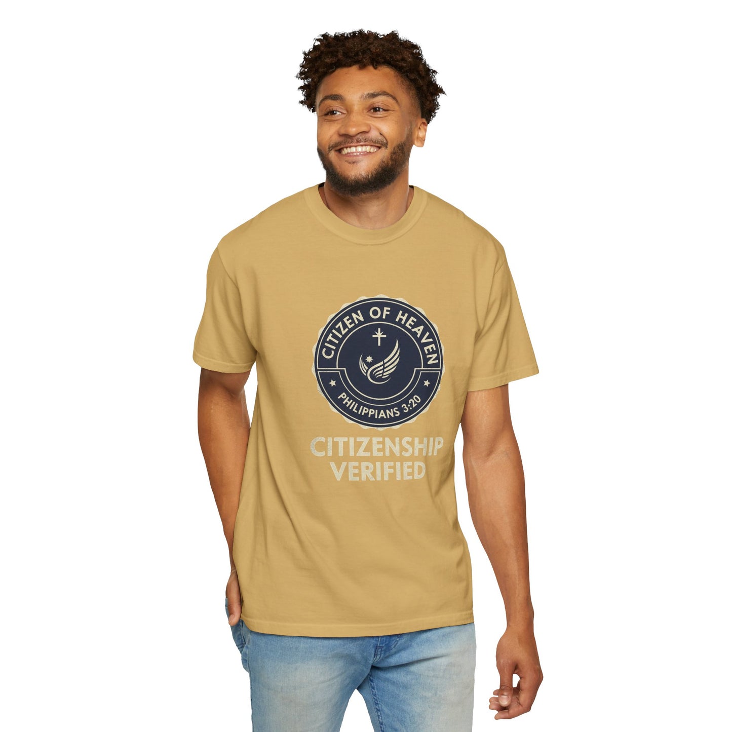 Citizen of Heaven T-shirt, Unisex Garment - Dyed Tee, Spiritual Gift, Christian Apparel, Faith - Based Fashion, Inspirational Top - ClaimedbyGodDesigns
