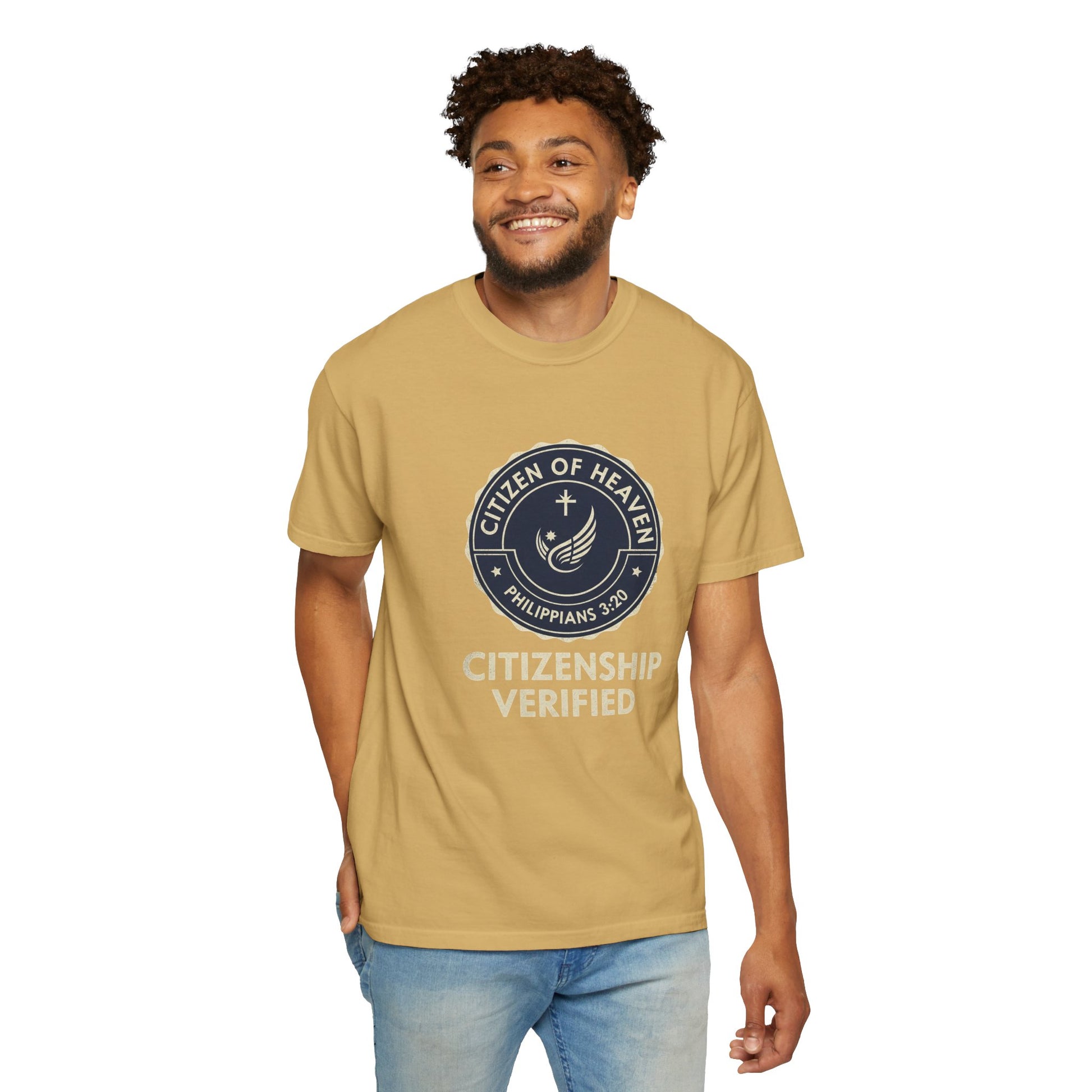 Citizen of Heaven T-shirt, Unisex Garment - Dyed Tee, Spiritual Gift, Christian Apparel, Faith - Based Fashion, Inspirational Top - ClaimedbyGodDesigns