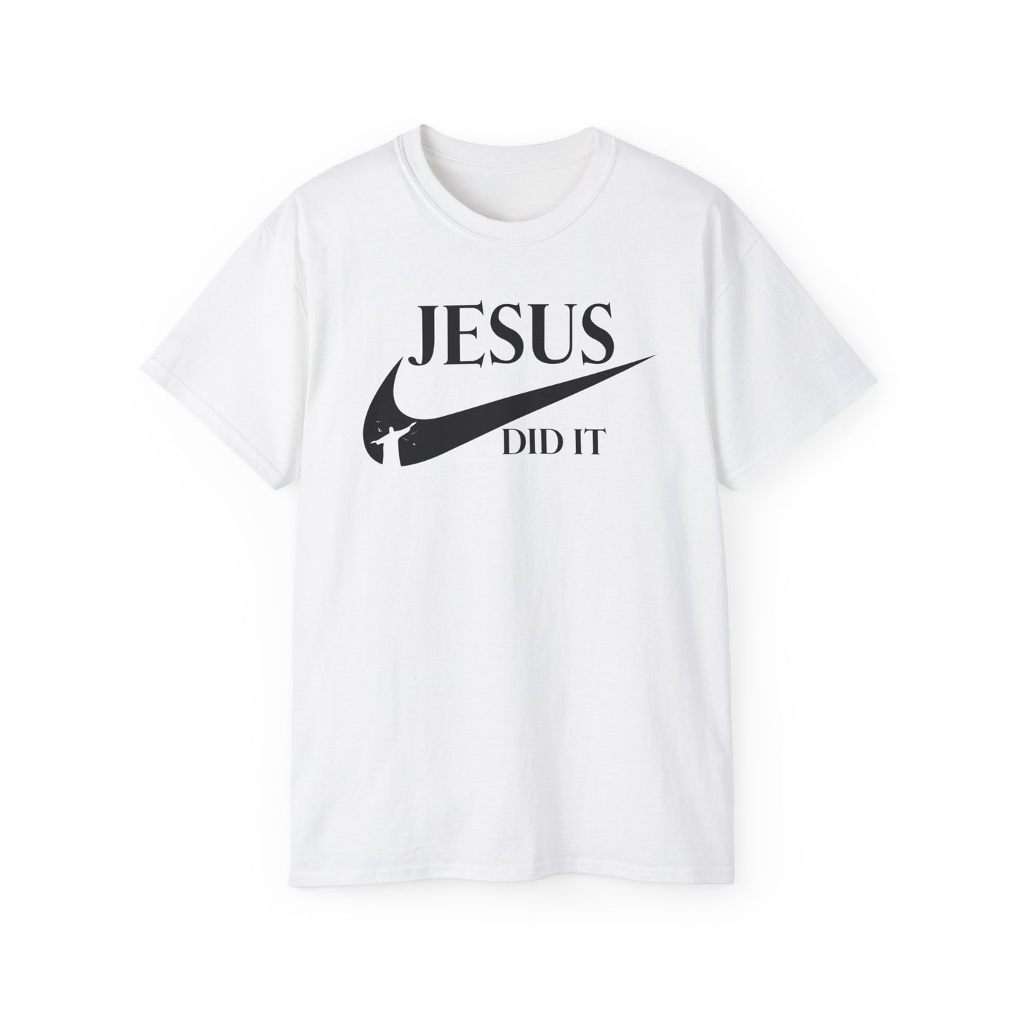 Jesus Did It (like Nike) Funny Unisex Christian Ultra Cotton Tee Printify