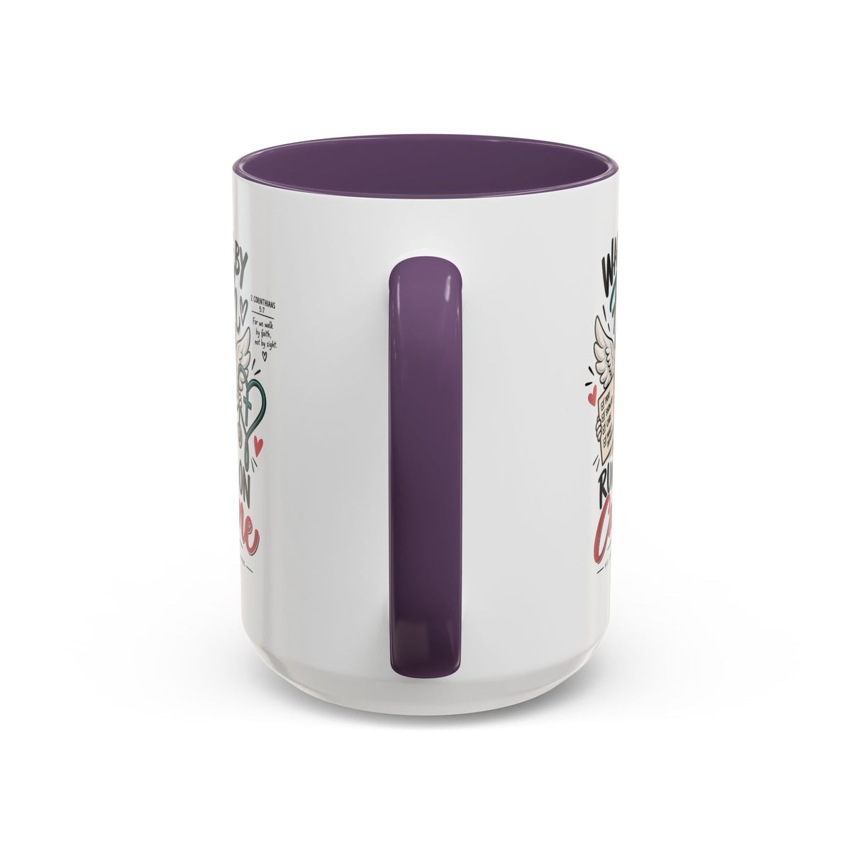 Walking By Faith, Running On Caffeine Coffee Mug (Accent)