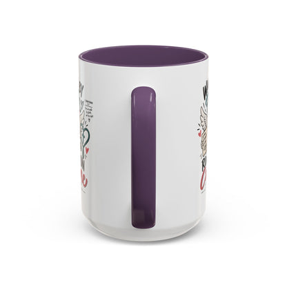 Walking By Faith, Running On Caffeine Coffee Mug (Accent)
