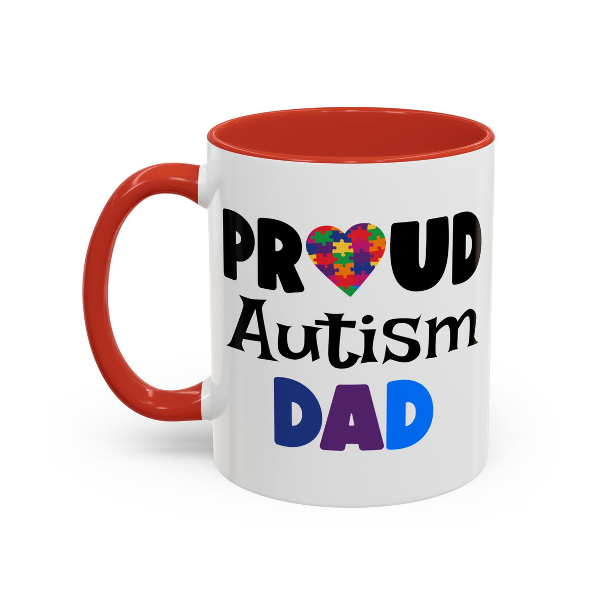 Proud Autism Dad Accent Coffee Mug - Perfect Gift for Fathers