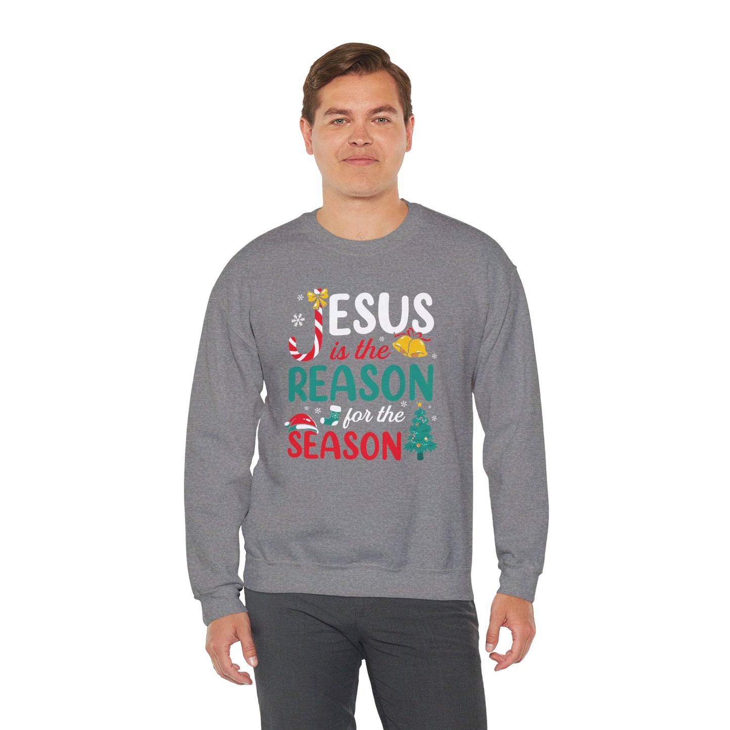 Jesus Is The Reason For The Season Christmas Unisex Heavy Blend™ Crewneck Christian Sweatshirt