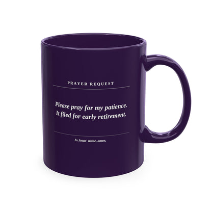 Prayer Request Ceramic Mug — Humorous Co-worker Gift