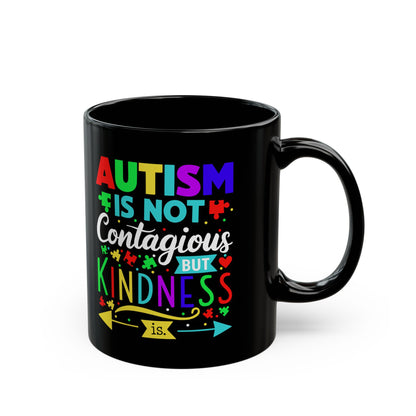 Autism Awareness Black Mug - Kindness Design (11oz, 15oz)