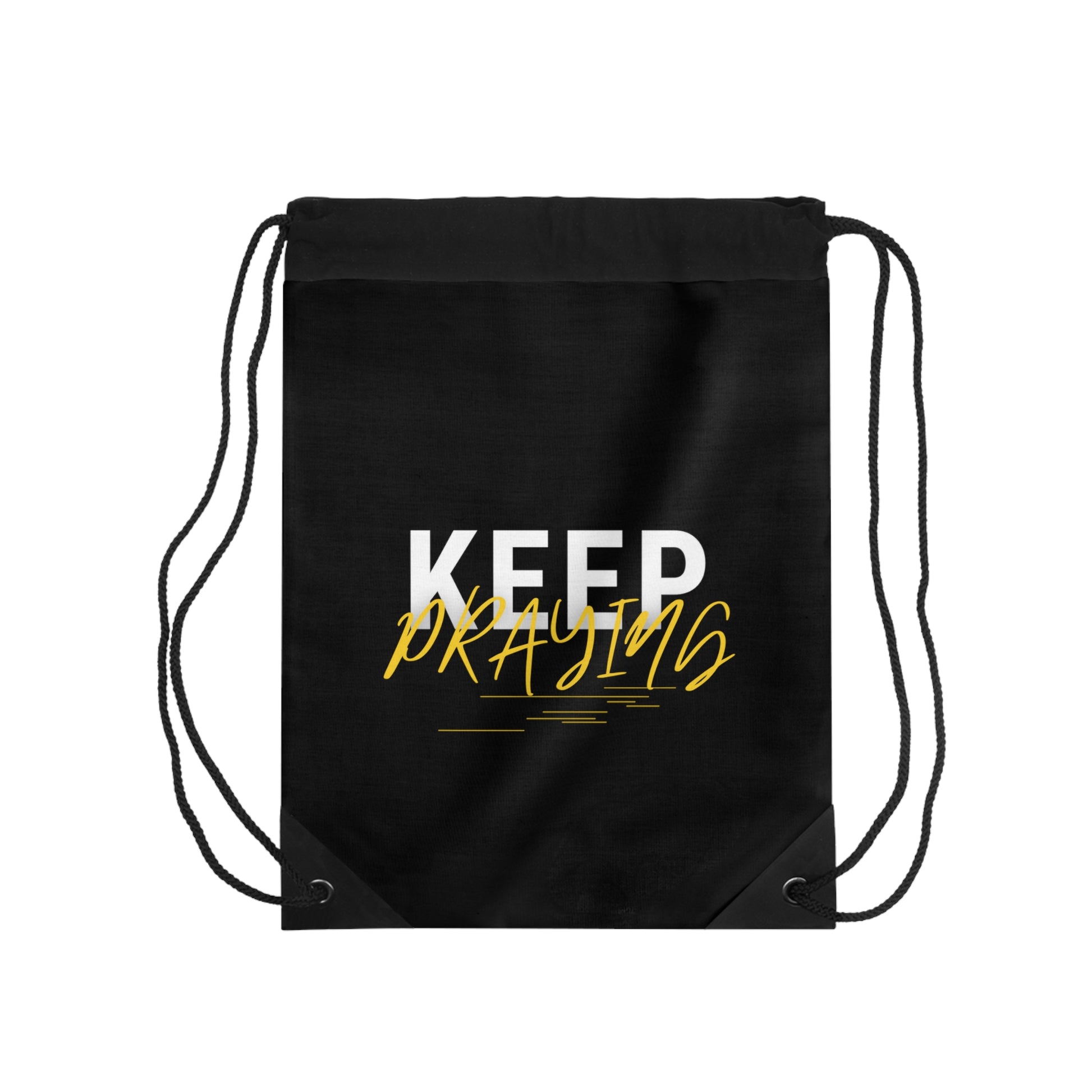 Keep Praying Christian Drawstring Bag Printify