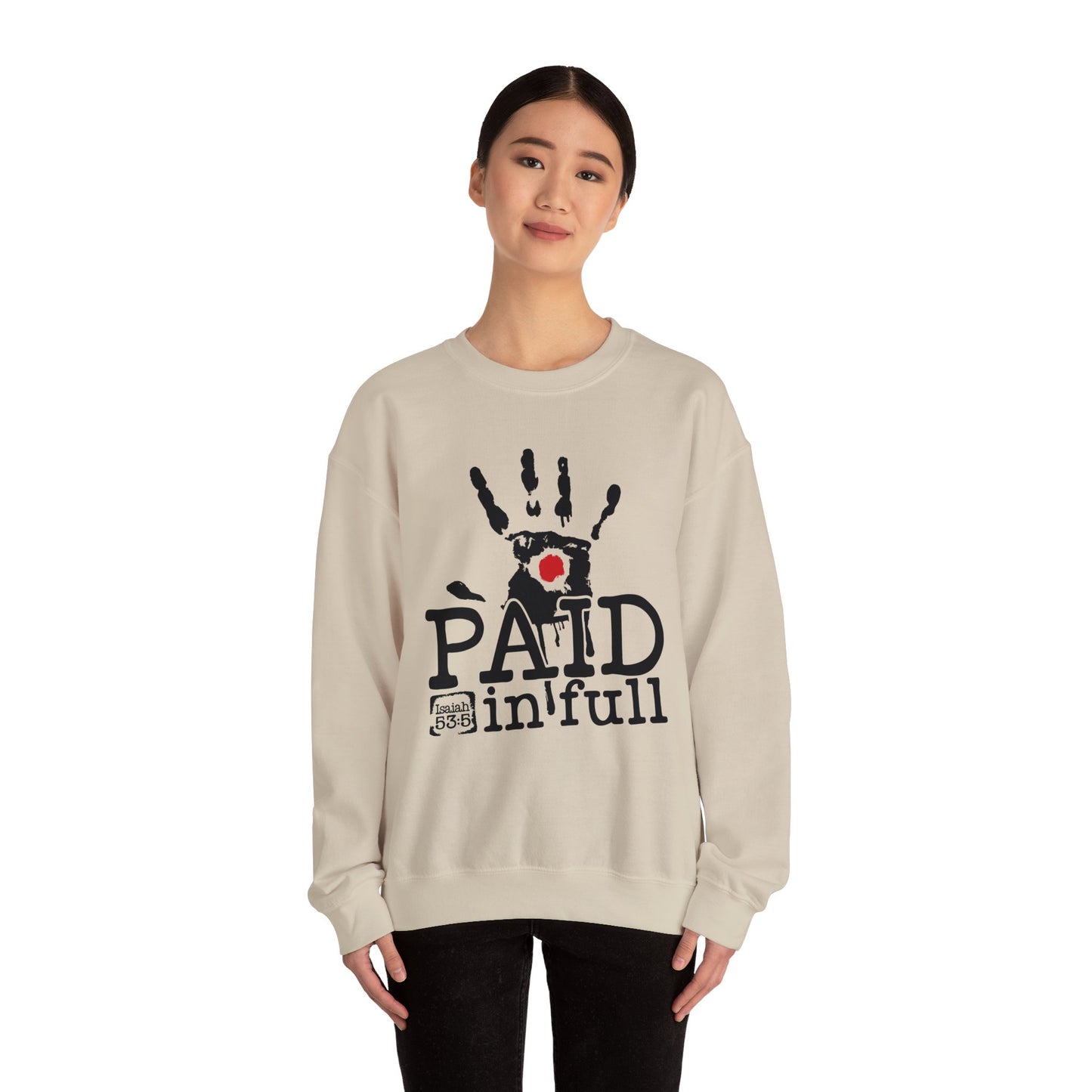 Paid In Full Jesus Paid It All Unisex Heavy Blend™ Crewneck Christian Sweatshirt