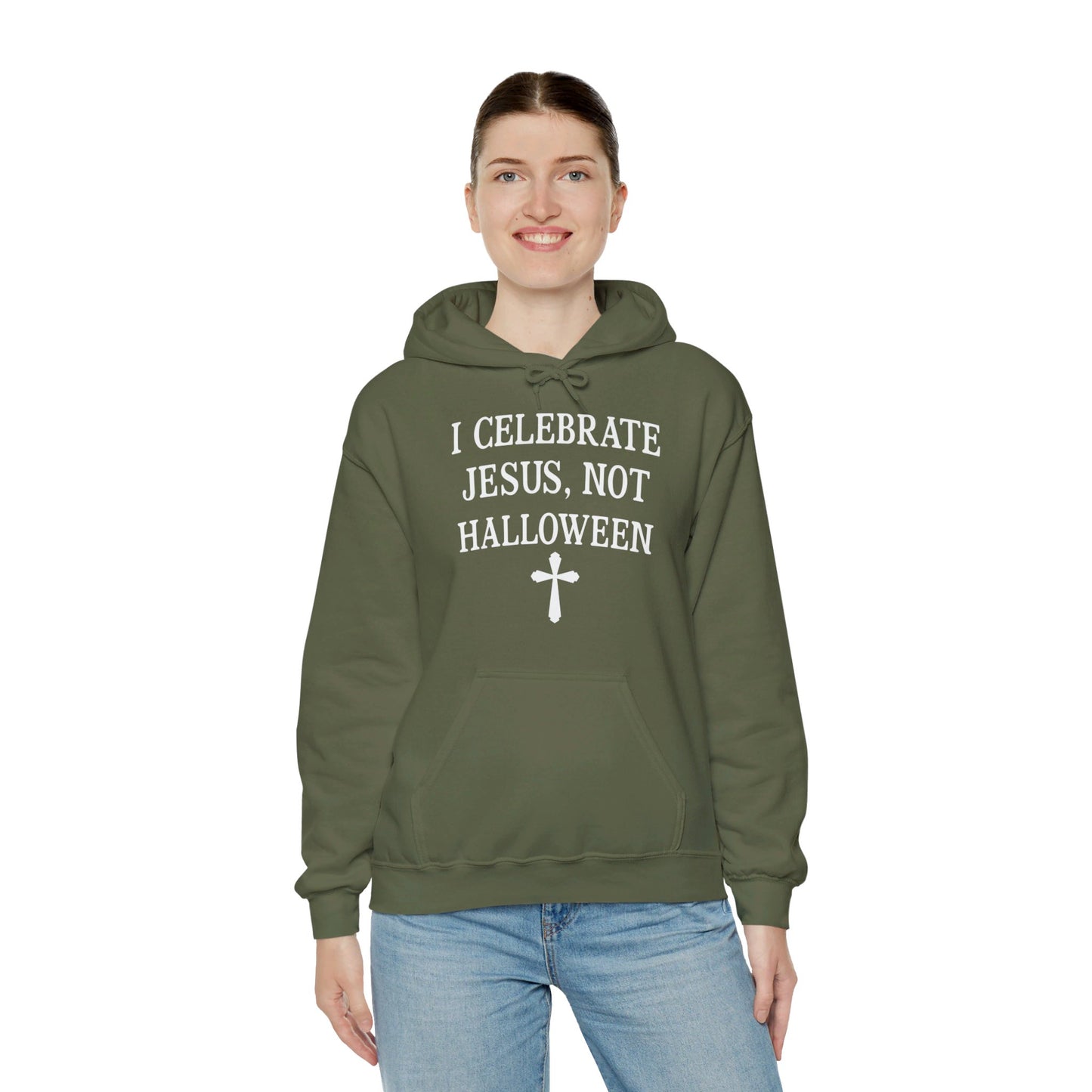 I Celebrate Jesus Not Halloween Halloween Unisex Christian Pullover Hooded Sweatshirt