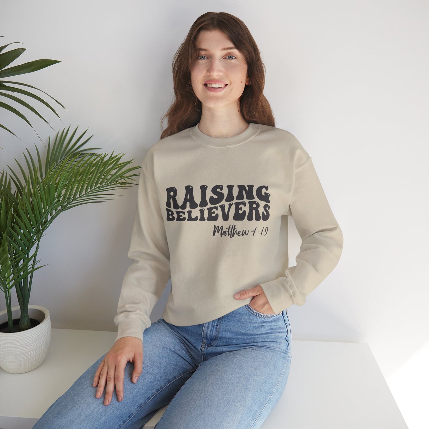 Raising Believers  Unisex Heavy Blend™ Crewneck Christian Sweatshirt