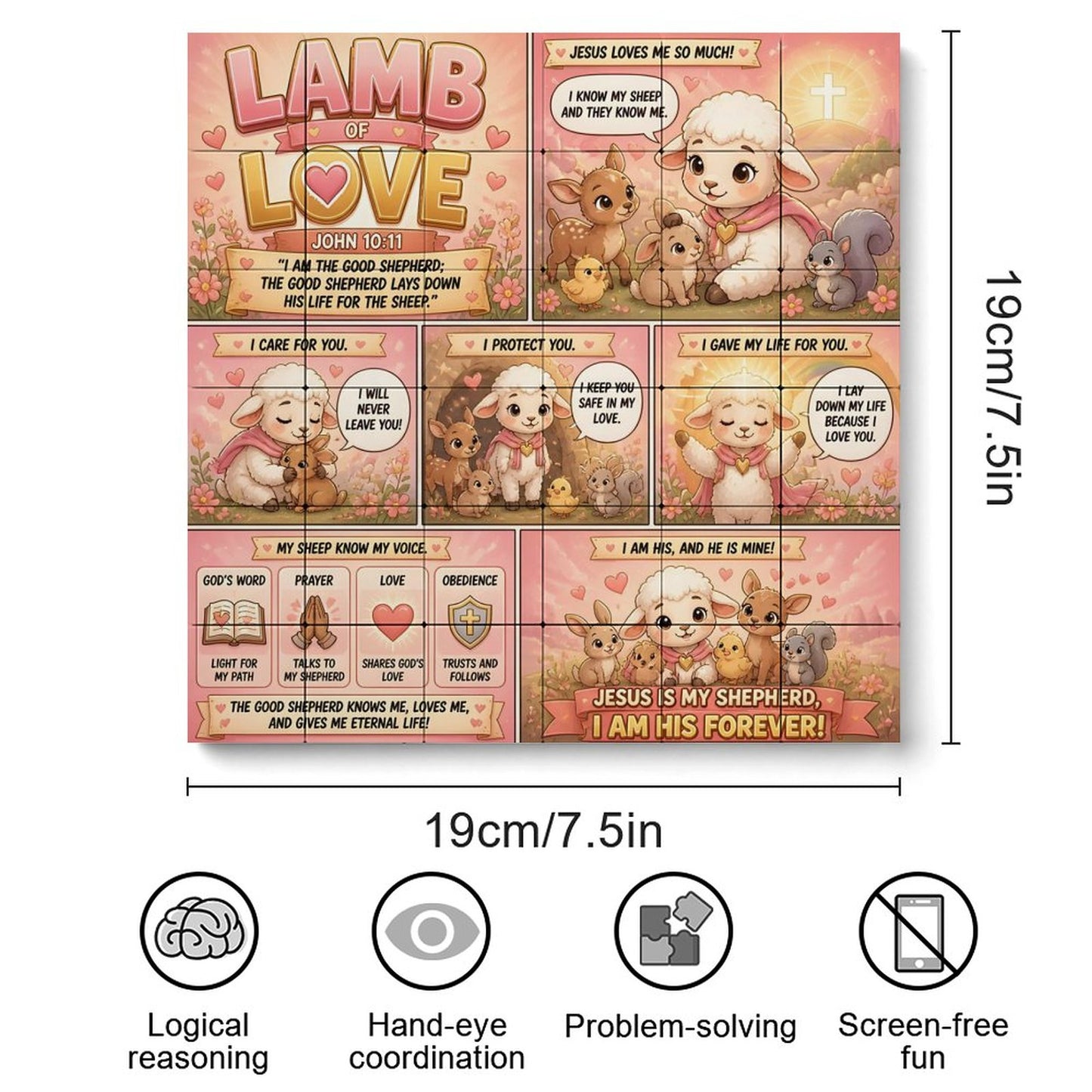 Lamb of Love – Building Block Puzzle Ornament - ClaimedbyGodDesigns
