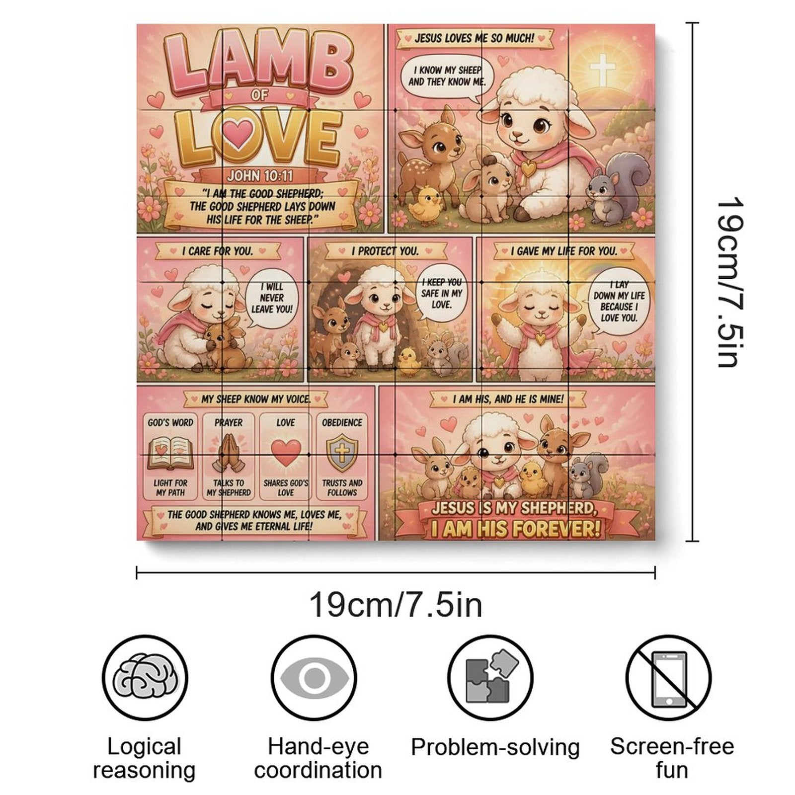 Lamb of Love – Building Block Puzzle Ornament - ClaimedbyGodDesigns