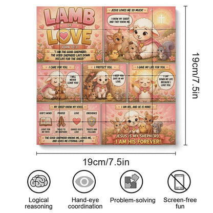 Lamb of Love – Building Block Puzzle Ornament - ClaimedbyGodDesigns