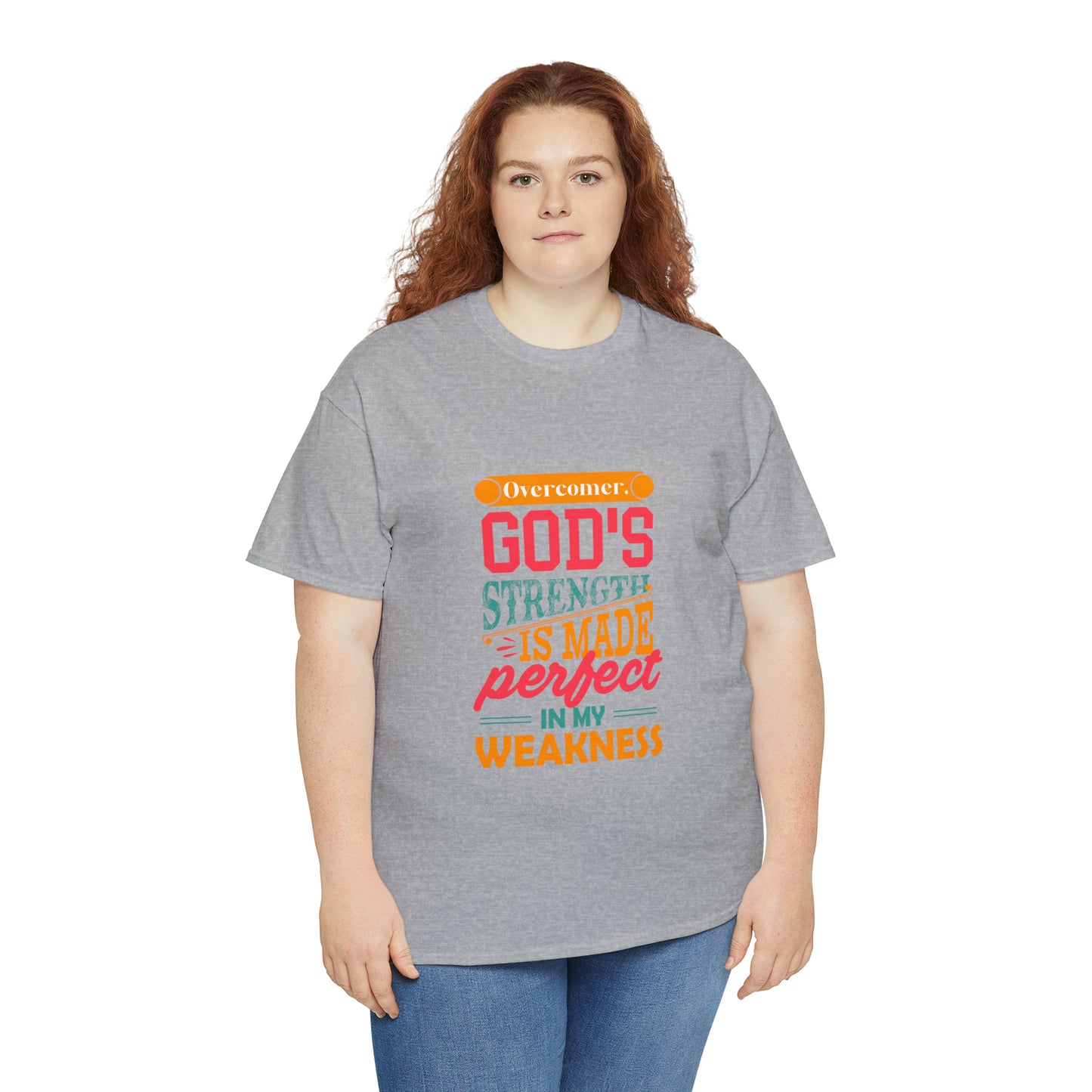 Overcomer God's Strength Is Made Perfect In My Weakness Unisex Heavy Cotton Tee