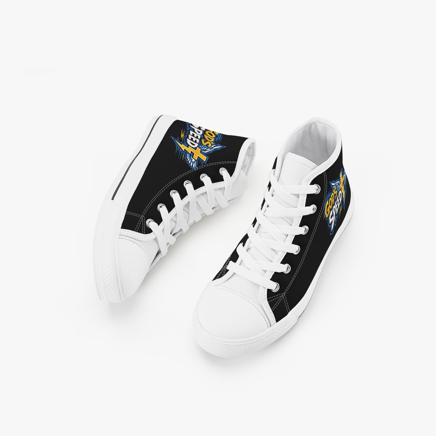 God's Speed Christian Kid’s High - Top Canvas Shoes - ClaimedbyGodDesigns