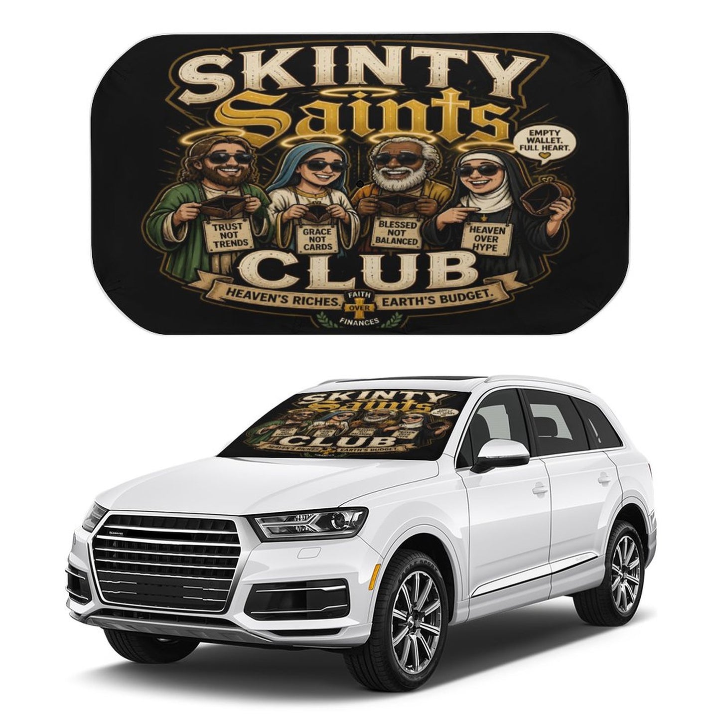 Skinty Saints Clubs Funny Christian Car Sunshade Umbrella