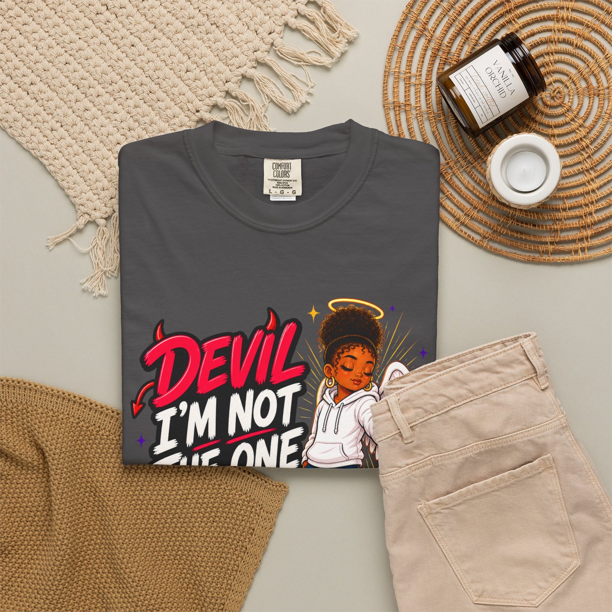 Devil I'm Not the One Today T-Shirt — Funny Angel vs Devil Graphic Tee - ClaimedbyGodDesigns