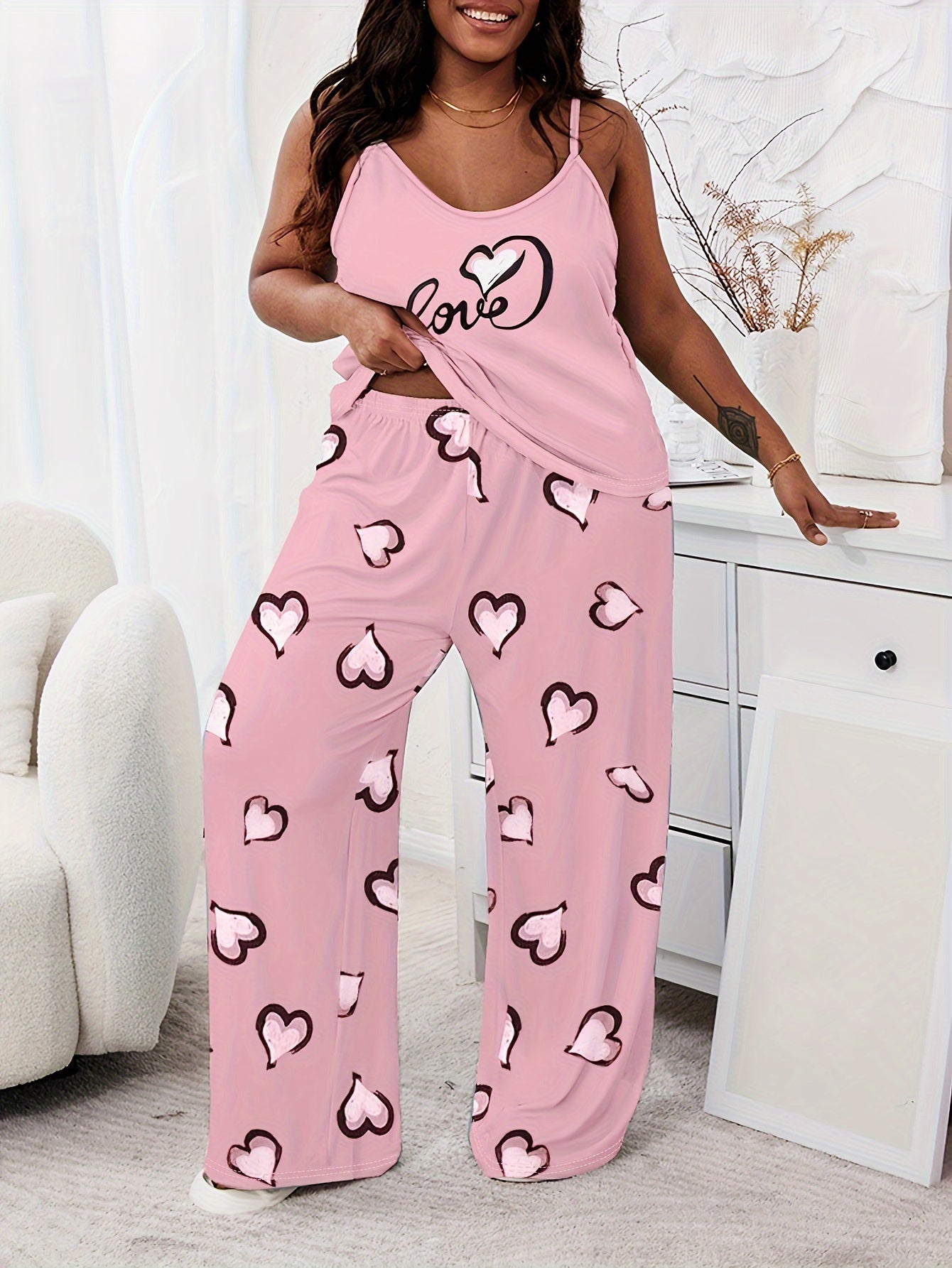 Faith (print) Plus Size Women's Christian Pajama Set claimedbygoddesigns