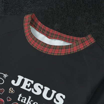 Take The Wheel Christian Kid's Raglan Sleeve Pajamas With Wide Ankles