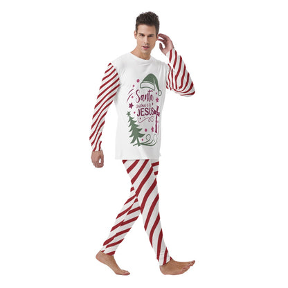 Santa Christmas Is For Him Men's Christian Christmas Pajamas