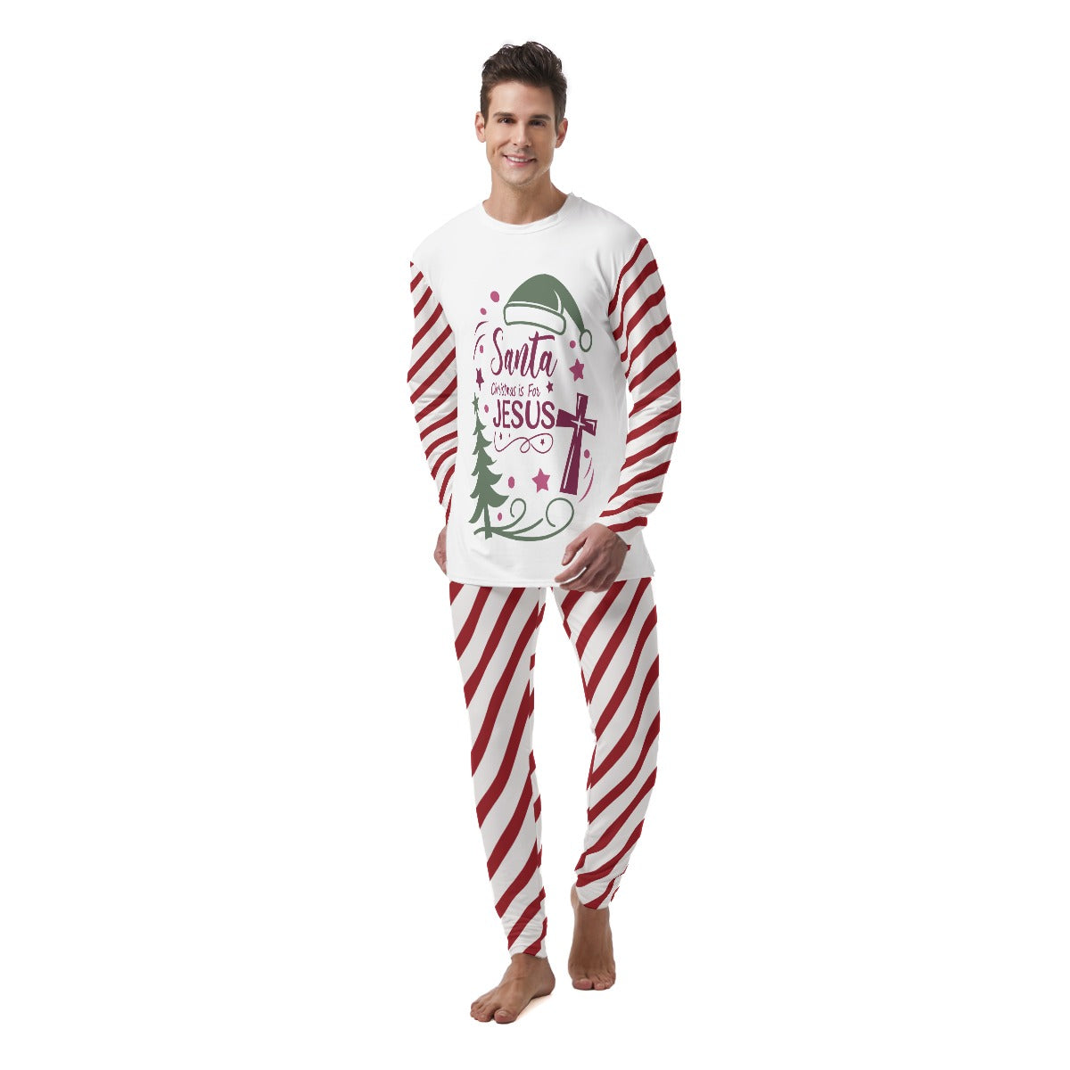 Santa Christmas Is For Him Men's Christian Christmas Pajamas
