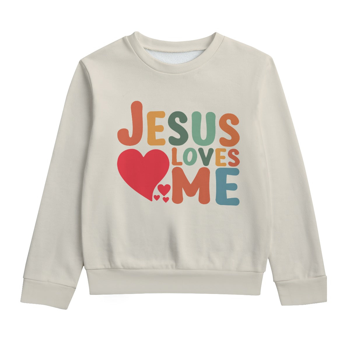 He Loves Me – Christian Kid's Round Neck Sweatshirt  Faith-Inspired Apparel