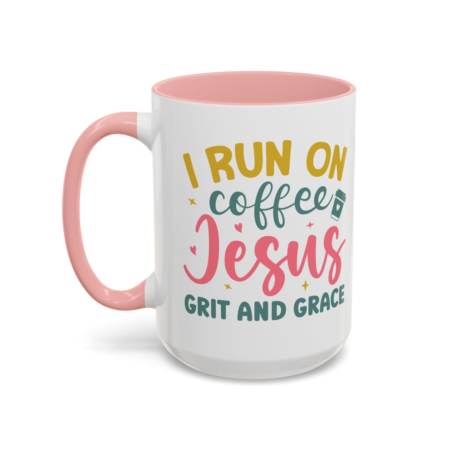 Inspirational Coffee Accent Mug - "I Run on Coffee & " - Perfect Gift for Faith & Coffee Lovers