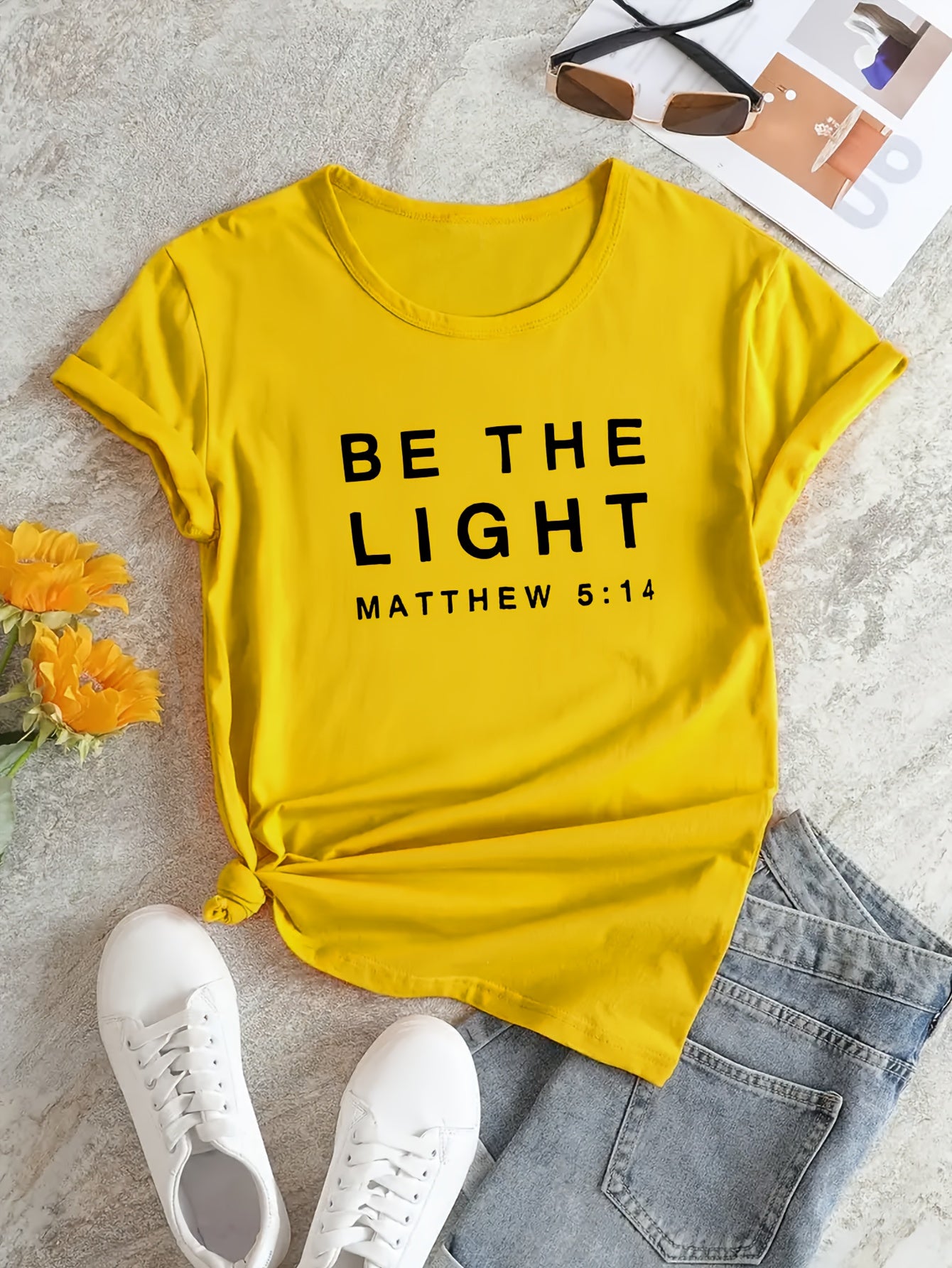 Be The Light Matthew 5:14 Women's Christian T-shirt claimedbygoddesigns
