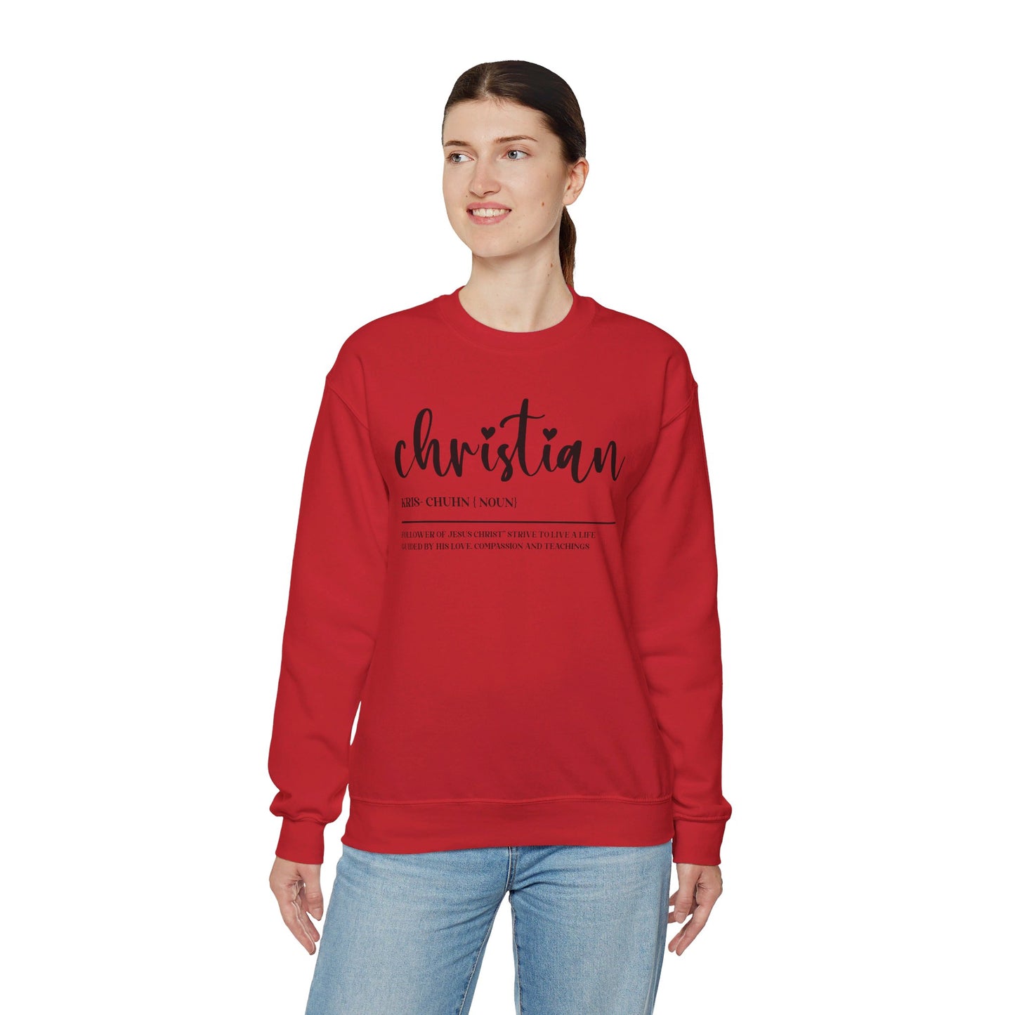 I Am A Christian Follower Of Christ  Unisex Heavy Blend™ Crewneck Christian Sweatshirt