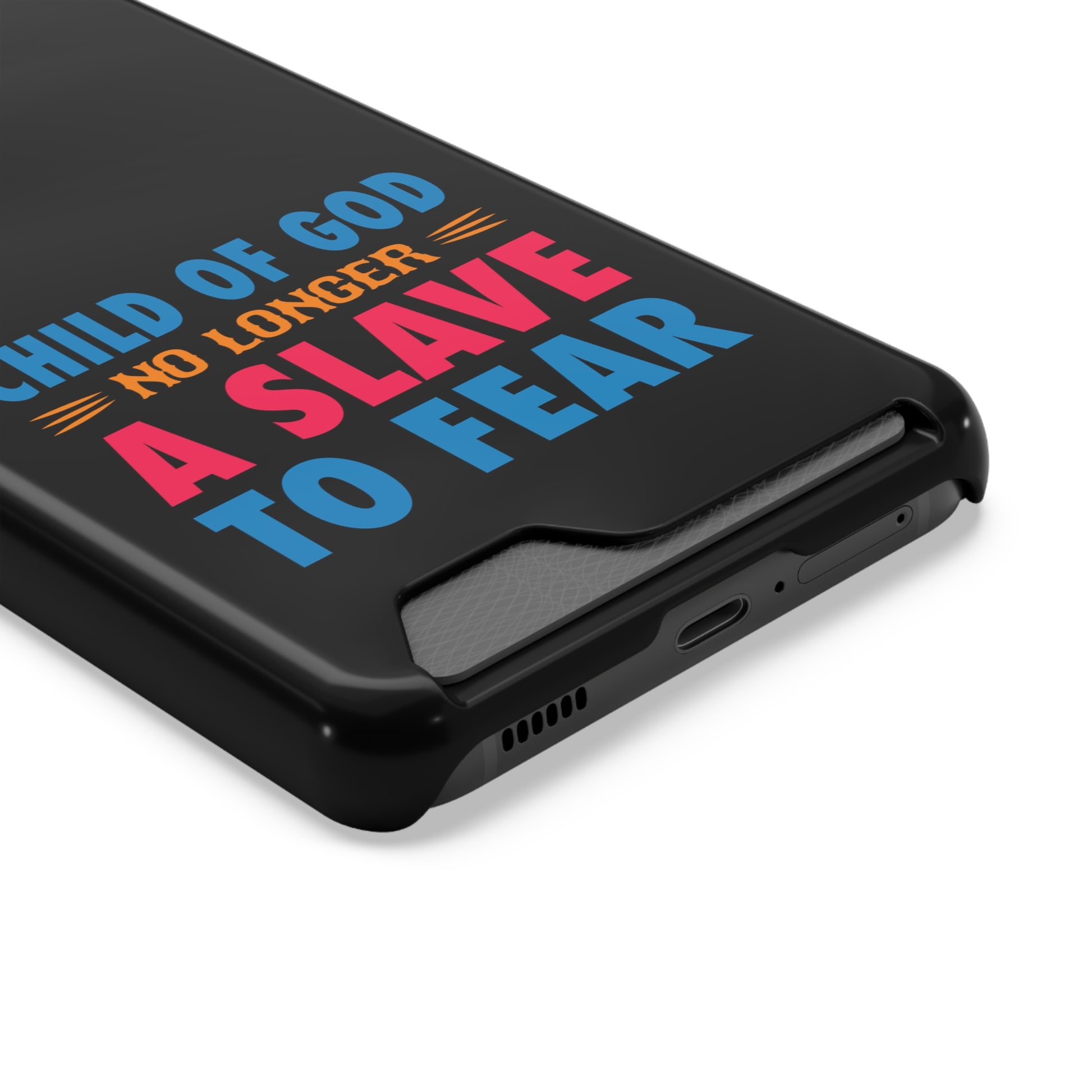 Child Of God No Longer A Slave To Fear Christian Phone Case With Card Holder Printify