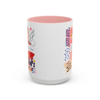 Inspirational Accent Coffee Mug - 11 & 15oz - Fear Him Not Man - Perfect Gift for Friends and Family