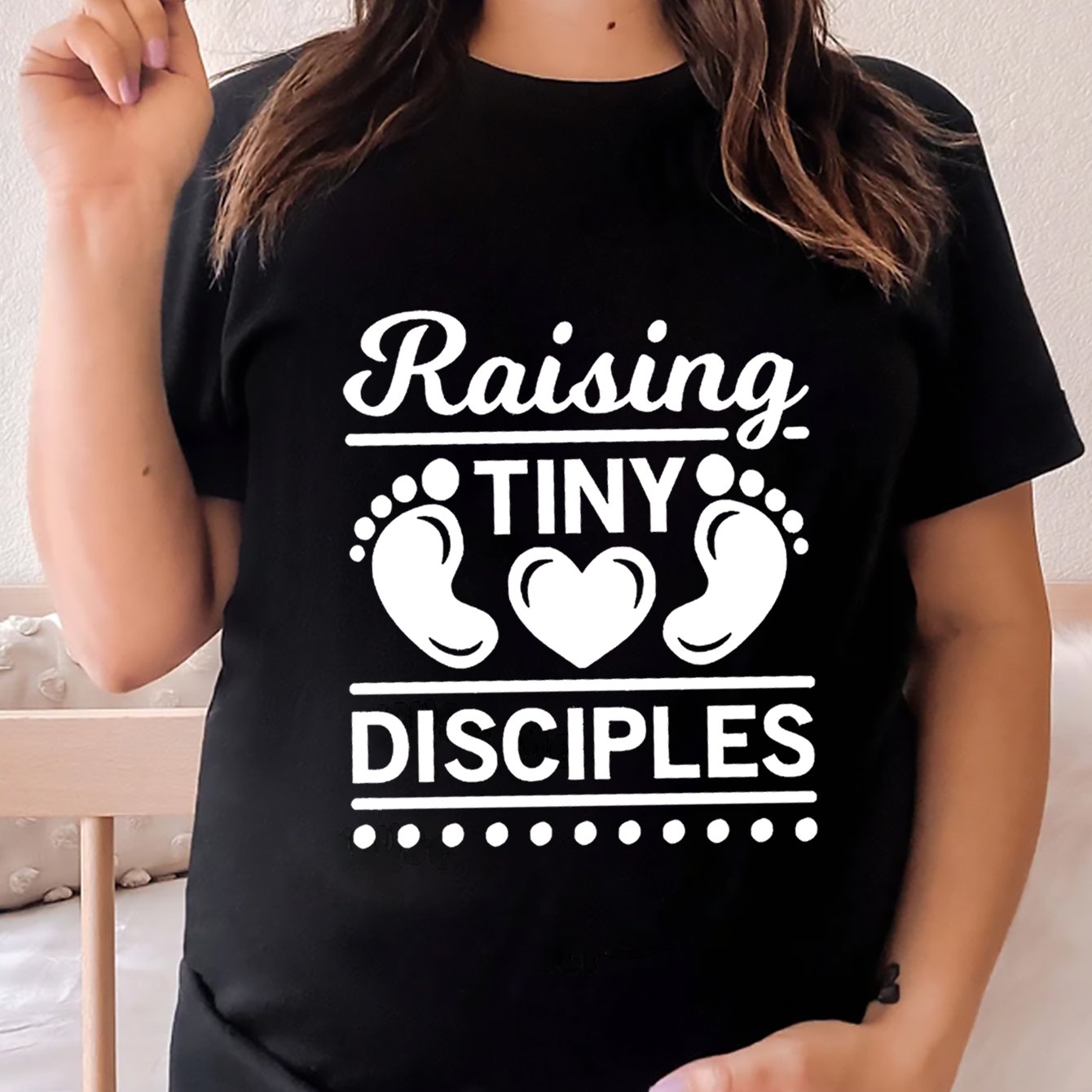 Raising Tiny Disciples Plus Size Women's Christian Casual Outfit claimedbygoddesigns