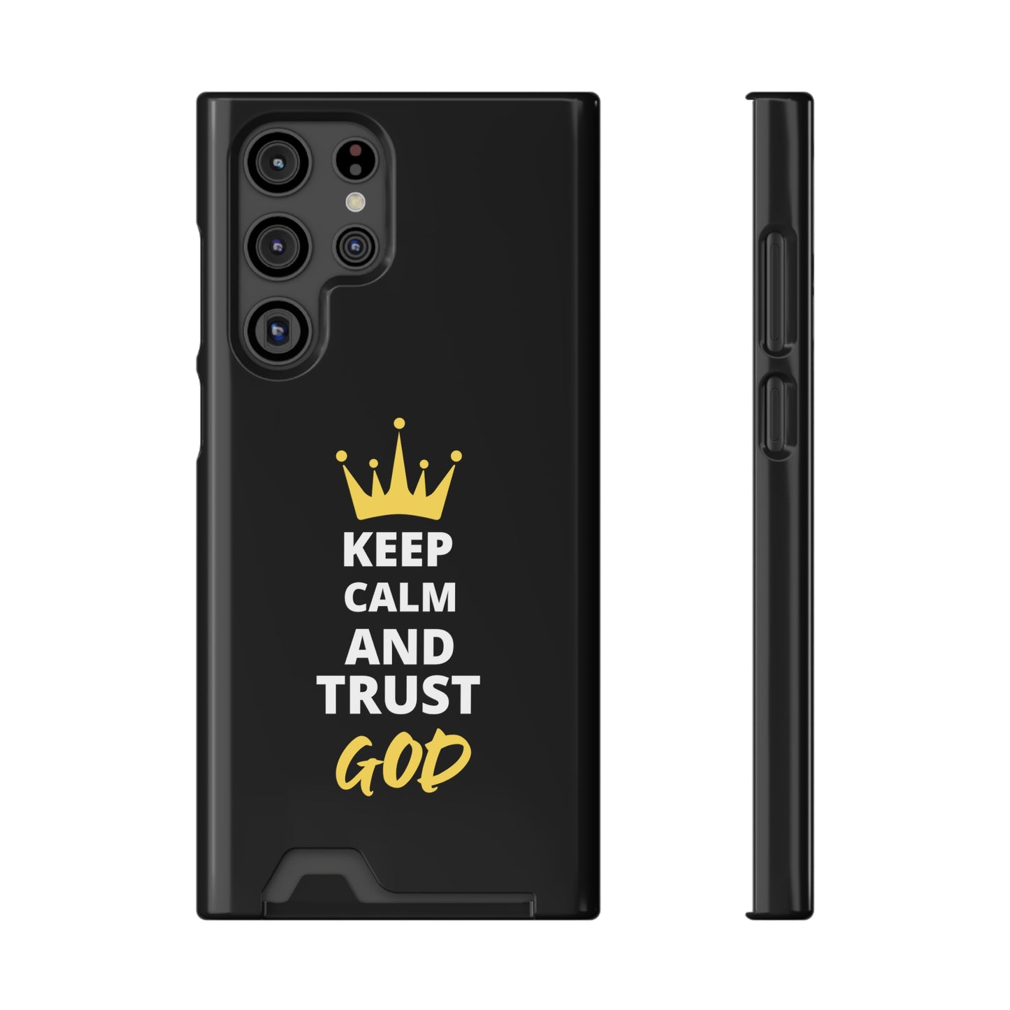 Keep Calm And Trust God Christian Phone Case With Card Holder Printify