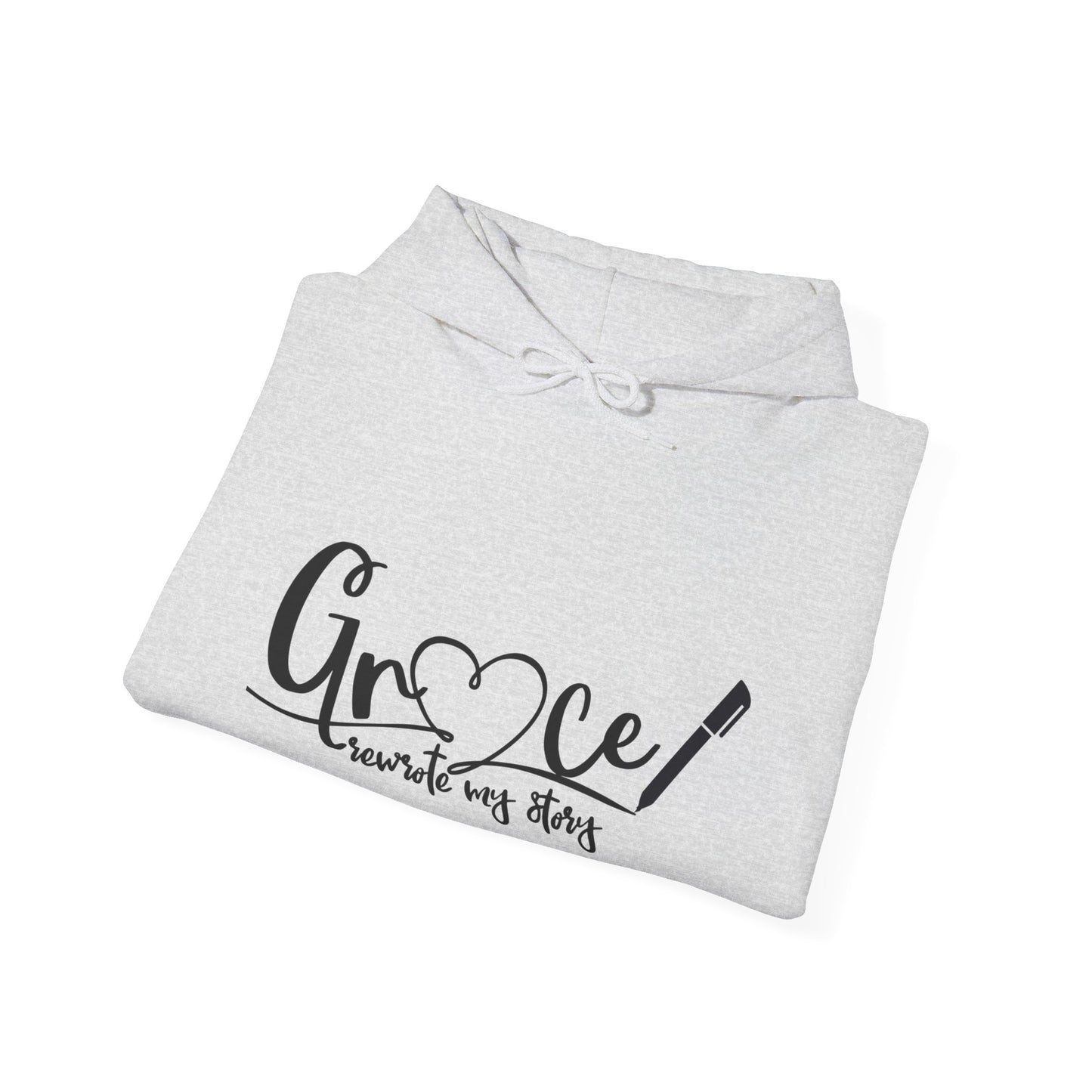 Grace Rewrote My Story Unisex Christian Pullover Hooded Sweatshirt