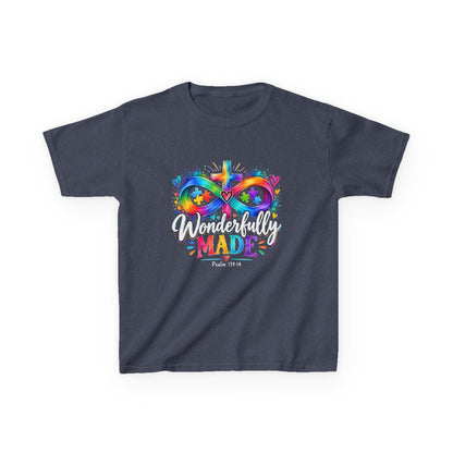 Youth Autism Awareness T-Shirt — Rainbow Infinity Heart "You’re Proud, You’re Made" Graphic Tee