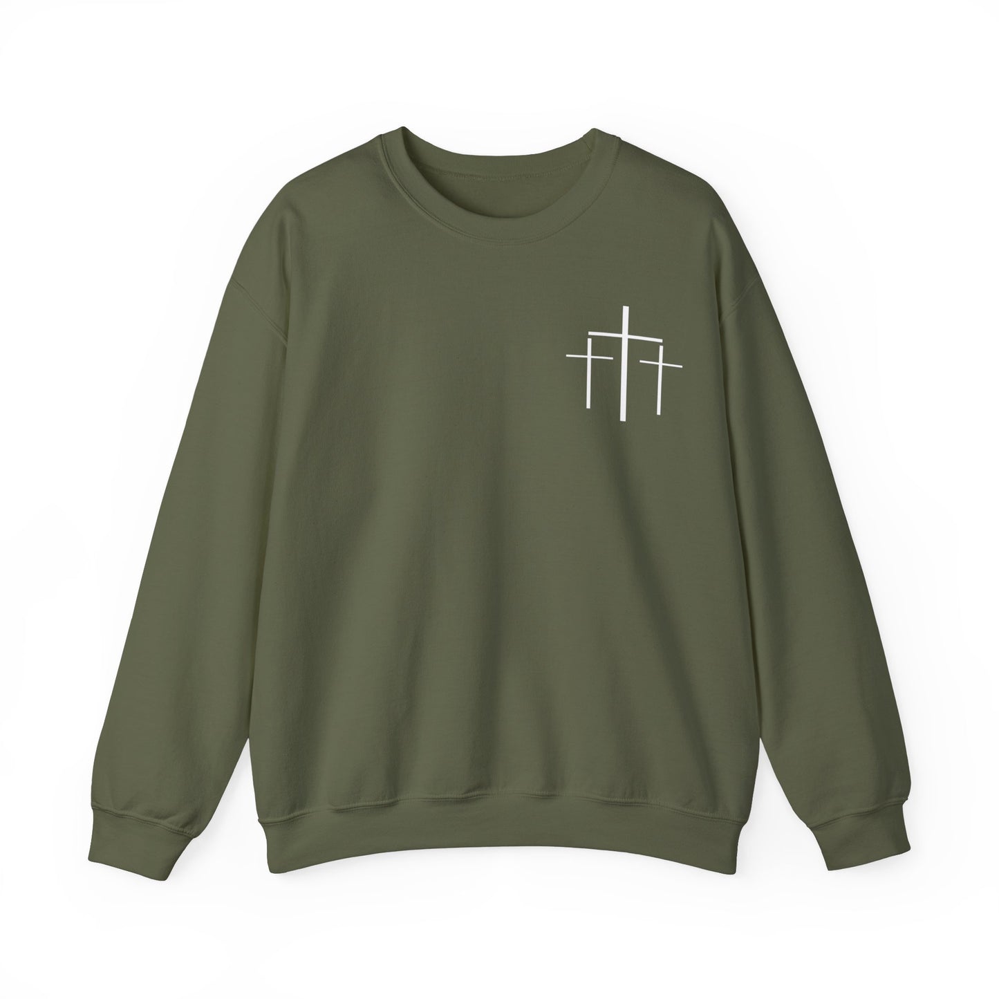 Faith Over Fear 3 Crosses  Unisex Heavy Blend™ Crewneck Christian Sweatshirt