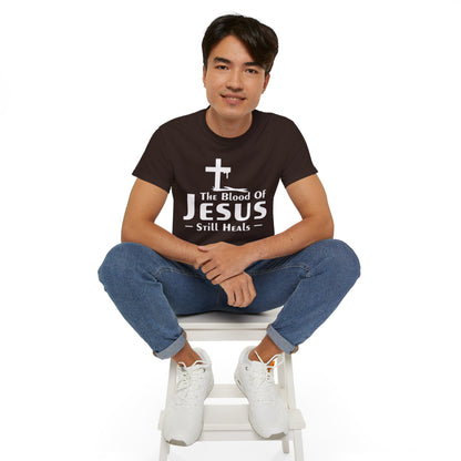THE BLOOD OF JESUS STILL HEALS Unisex Christian Ultra Cotton Tee Printify