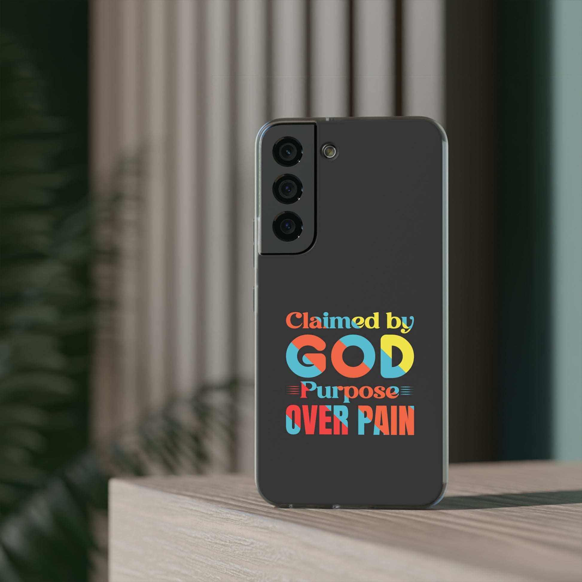 Claimed By God Purpose Over Pain Christian Flexi Phone Case Printify