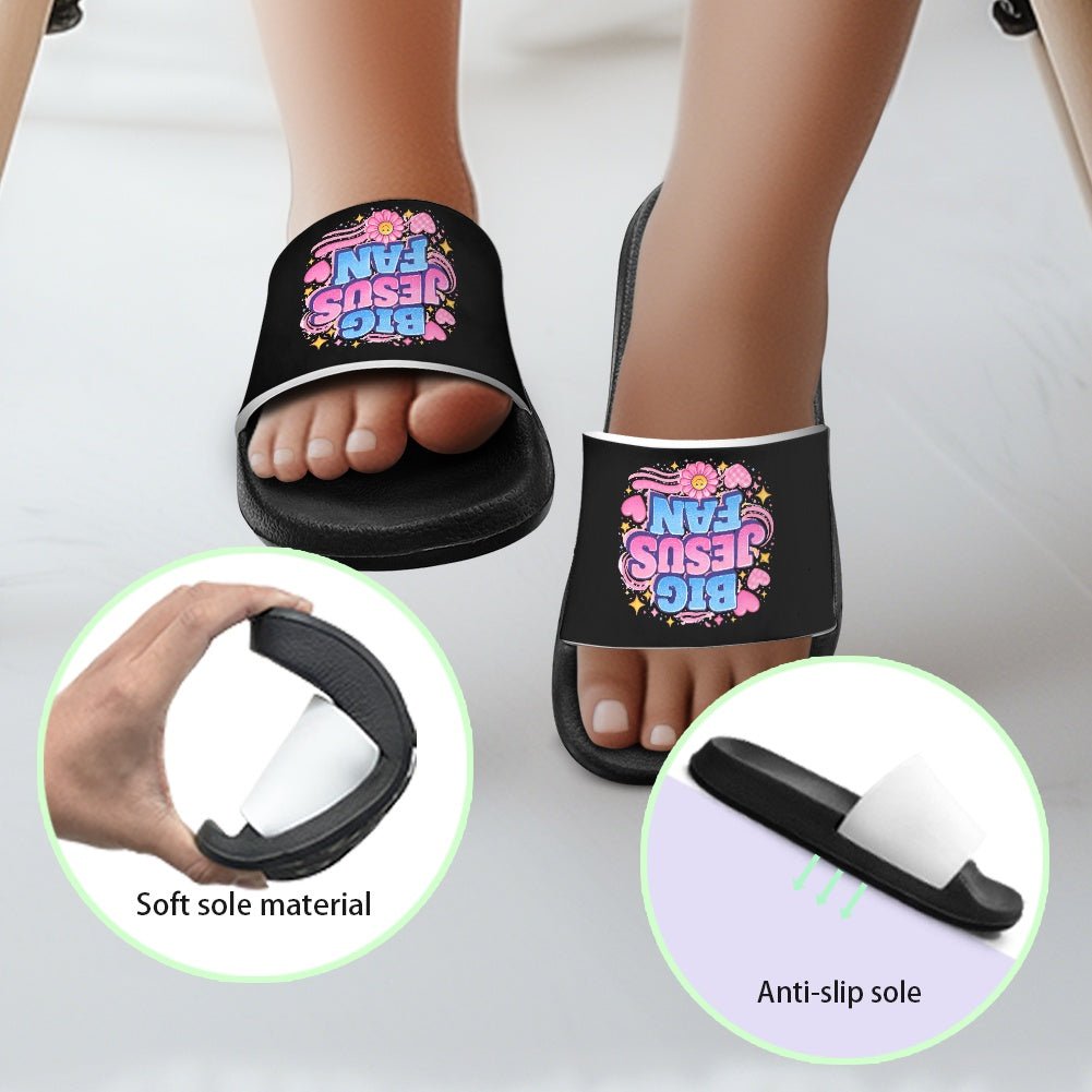 Big Jesus Fan Christian Children’s Sandals - ClaimedbyGodDesigns