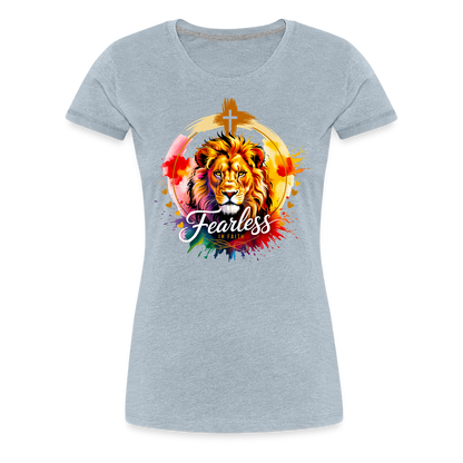 Fearless in Faith Christian Women’s Premium T-Shirt - heather ice blue