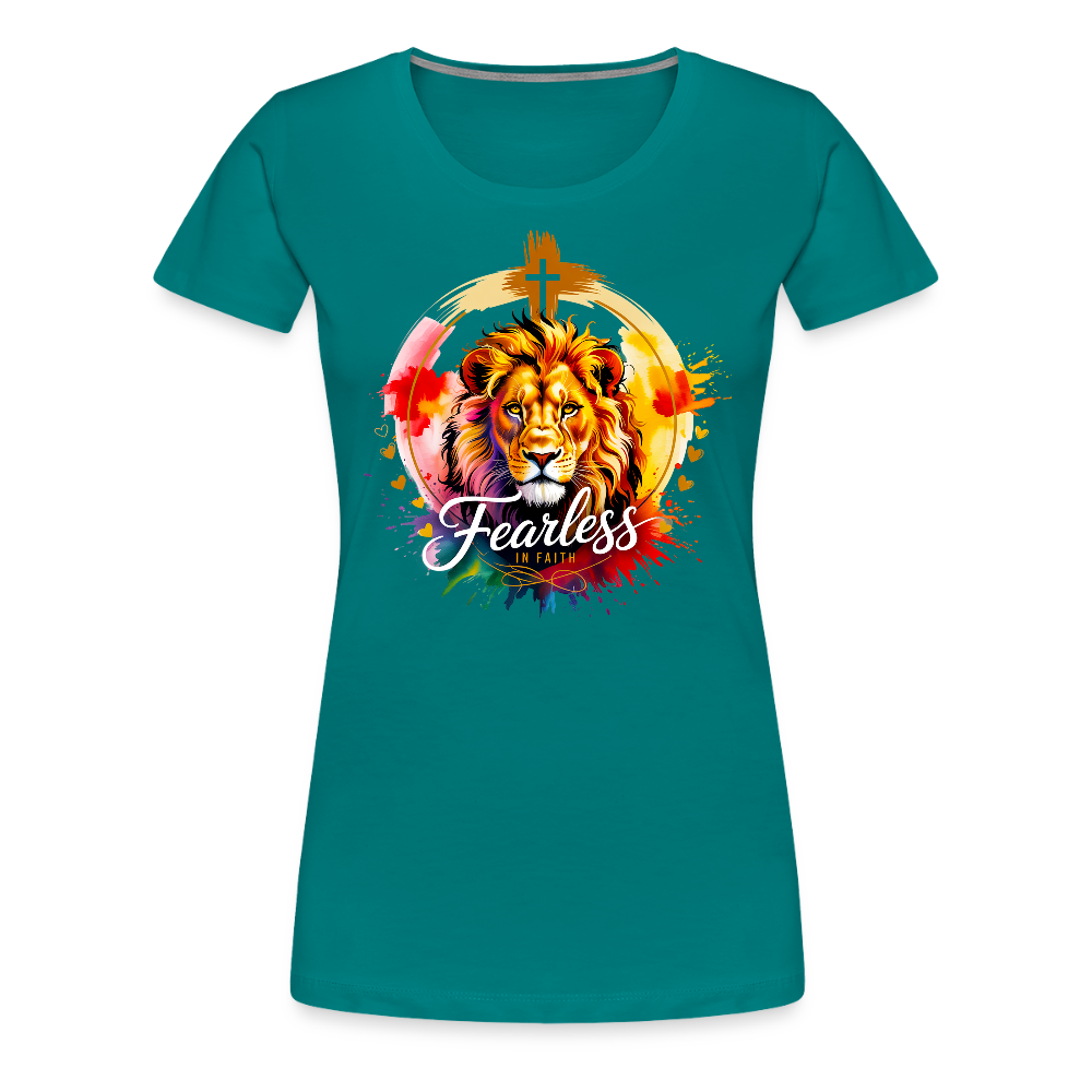 Fearless in Faith Christian Women’s Premium T-Shirt - teal