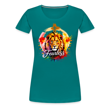 Fearless in Faith Christian Women’s Premium T-Shirt - teal