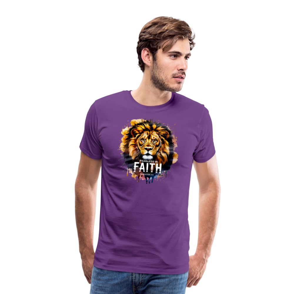 Fearless In Faith Men's Christian Premium T-Shirt - purple