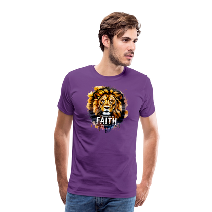 Fearless In Faith Men's Christian Premium T-Shirt - purple