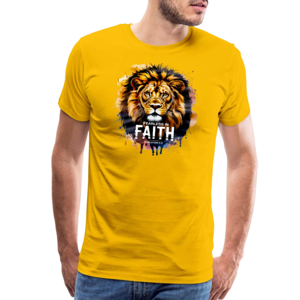 Fearless In Faith Men's Christian Premium T-Shirt - sun yellow