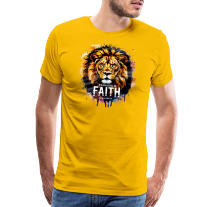 Fearless In Faith Men's Christian Premium T-Shirt - sun yellow
