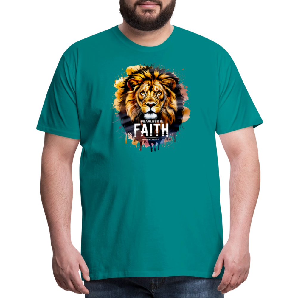 Fearless In Faith Men's Christian Premium T-Shirt - teal