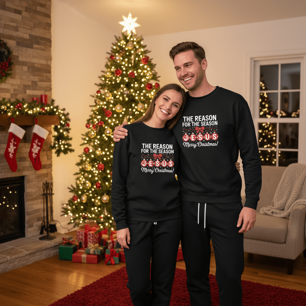 The Reason For The Season Christmas Christian Unisex Lounge Wear Set - ClaimedbyGodDesigns