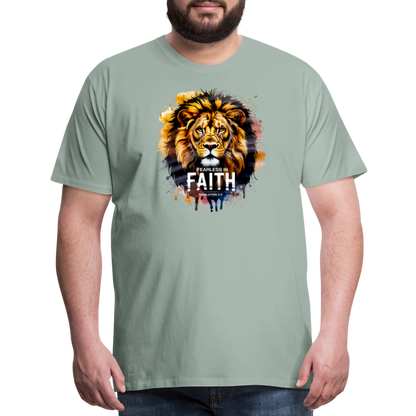 Fearless In Faith Men's Christian Premium T-Shirt - steel green