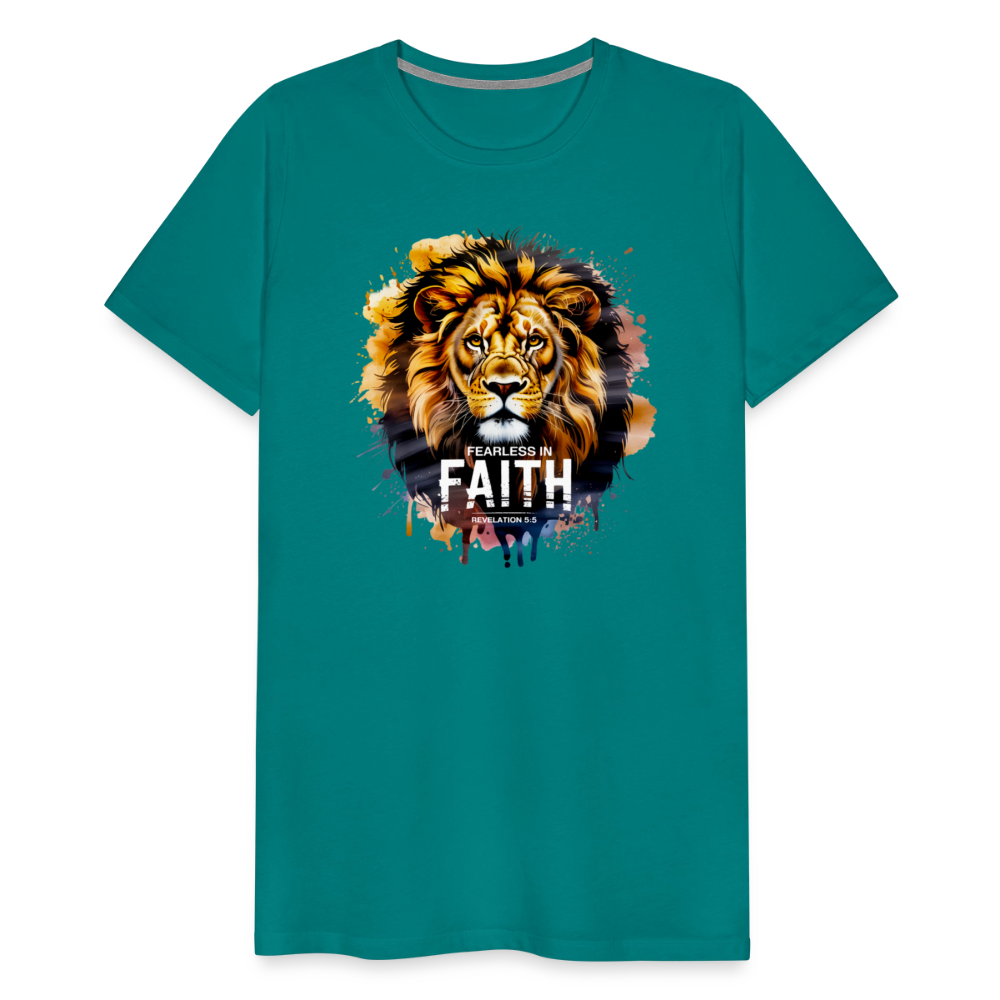 Fearless In Faith Men's Christian Premium T-Shirt - teal