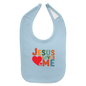 He Loves Me Christian Baby Bib - light blue